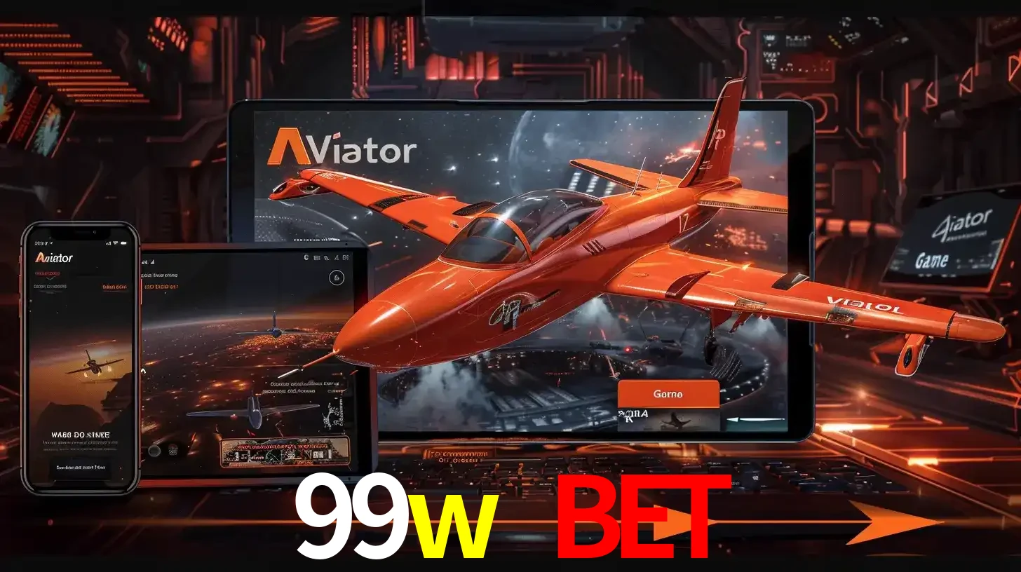 Apresentação tecnológica do jogo Aviator com um avião saindo da tela de um tablet, demonstrando a experiência imersiva em múltiplos dispositivos no 99w bet.