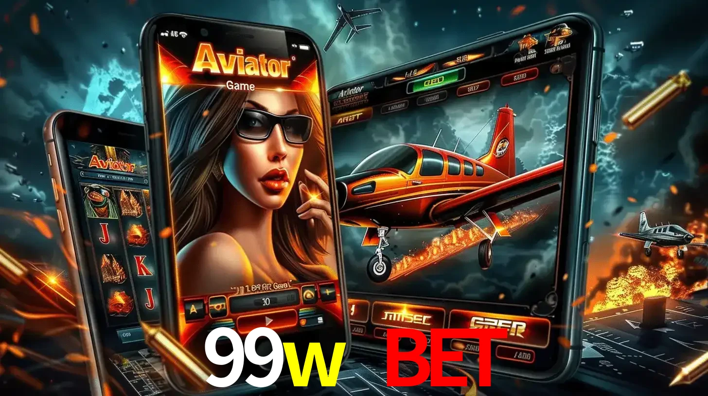 O popular jogo de apostas Aviator exibido em vários celulares e tablets, mostrando a interface emocionante e a ação de voo disponíveis para jogar agora no 99w bet.