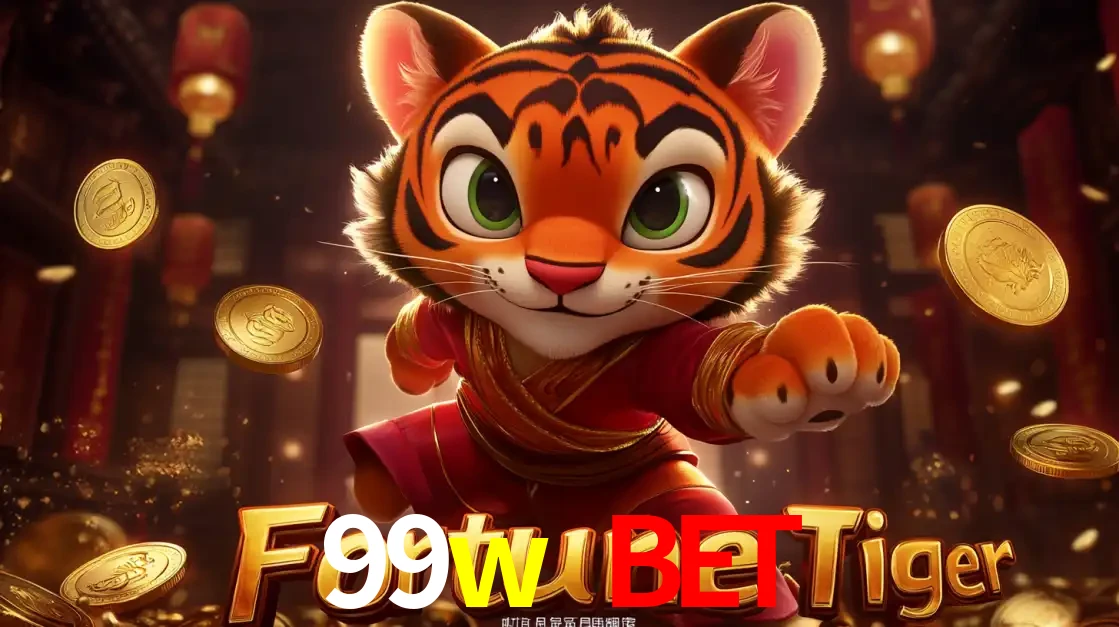 O carismático mascote do jogo de slot Fortune Tiger, um tigre fofo em pose de artes marciais, pronto para trazer sorte e multiplicadores de ganhos no cassino online 99w bet.
